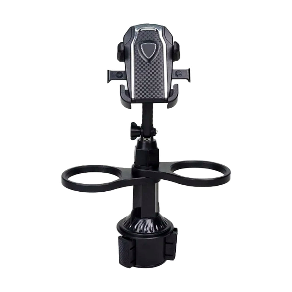 Vista frontal del soporte ajustable para celular del organizador de auto